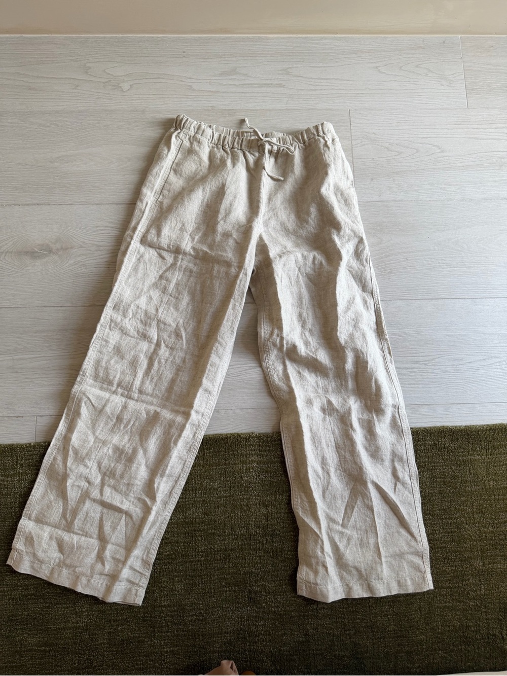 Madewell Lightweight Drawstring Linen Pants in Natural Cream